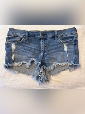 Abercrombie & Fitch Distressed Denim Cutoff Shorts - Light Blue